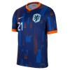 Officiële Voetbalshirt + Korte Broek Nederland Frenkie de Jong 21 Uit EK 2024 - Kids